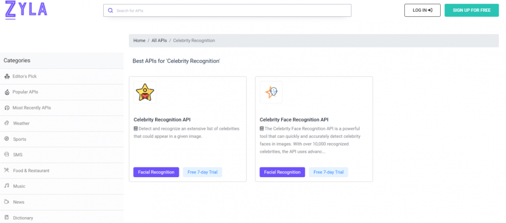 Best Place To Find A Celebrity Recognition API